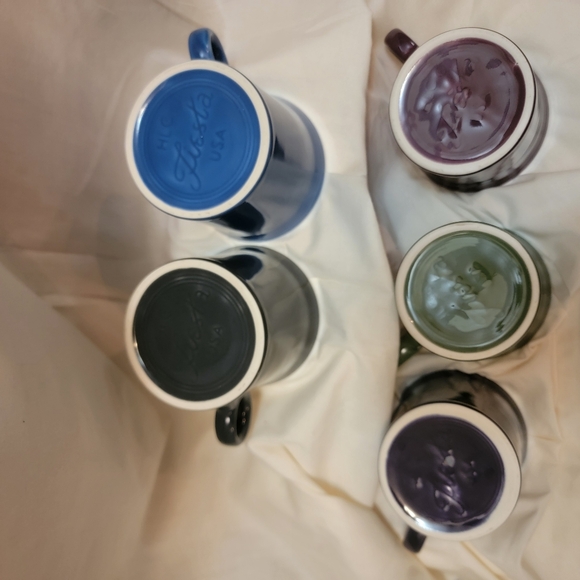 Lot of 5 Fiesta Ware Colorful Ceramic Mugs - Picture 3 of 7